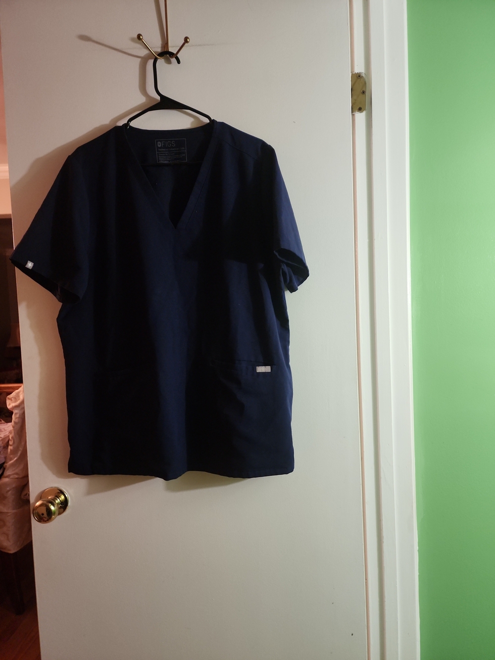 FIGS Casma Women's Navy Blue V-Neck Three Pocket Medical Scrub Top